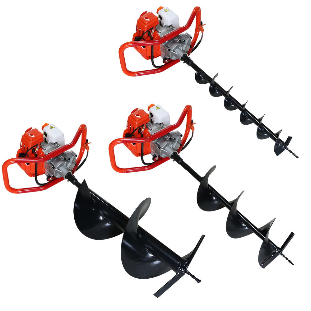 72cc earth auger with 200mm drill bit attached for medium holes