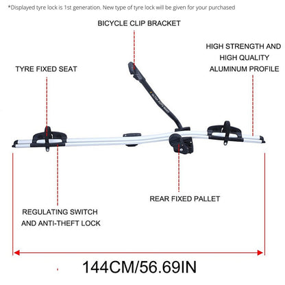 Bike rack bike carrier silver finish highlighting powder coating