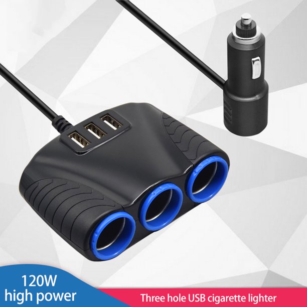 Car Cigarette Lighter Multi Socket Splitter 3 Way USB Charger Port