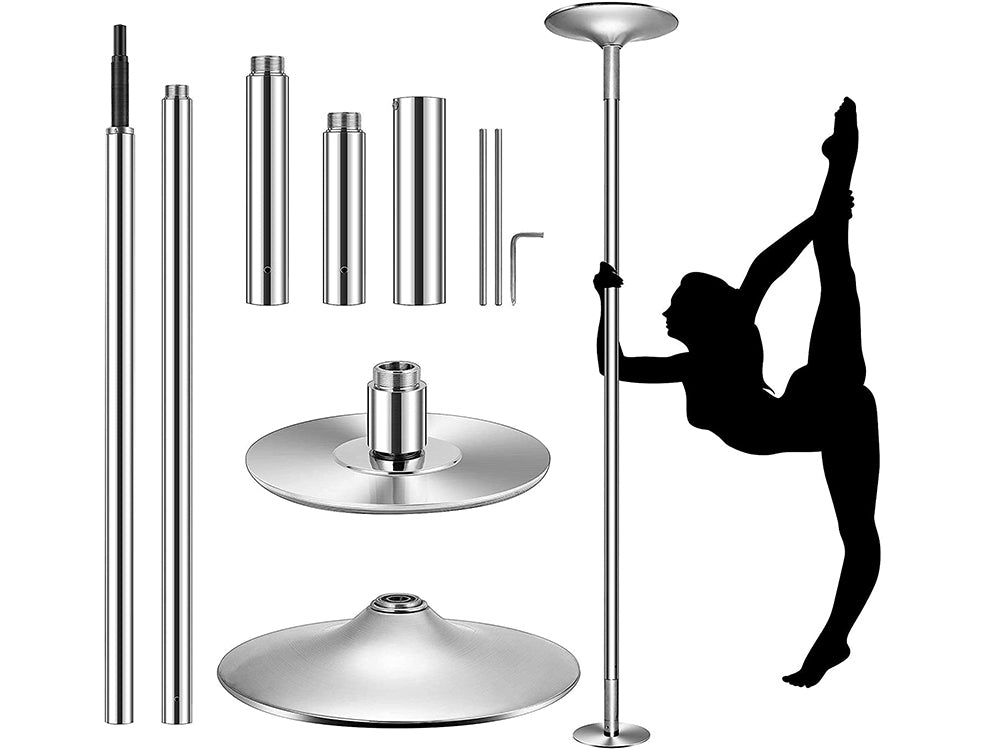 Pole with electroplated chrome finish reflecting light