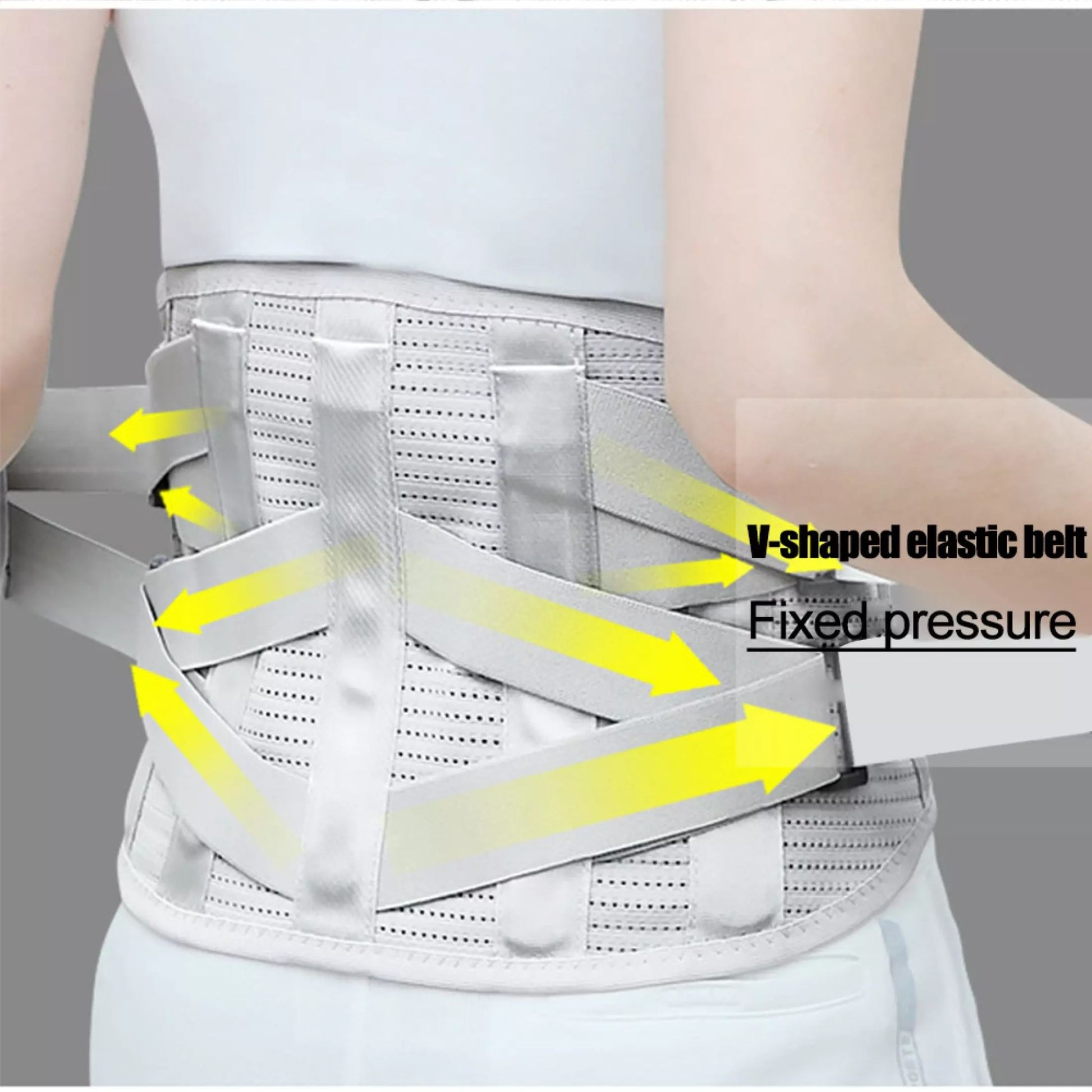 Side view of lumbar lower back support belt in size L