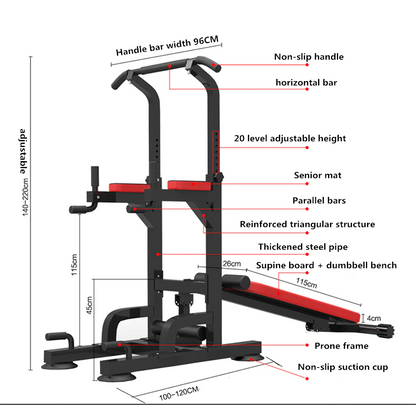 Weight Bench Chin Up Pull Up Station Power Tower