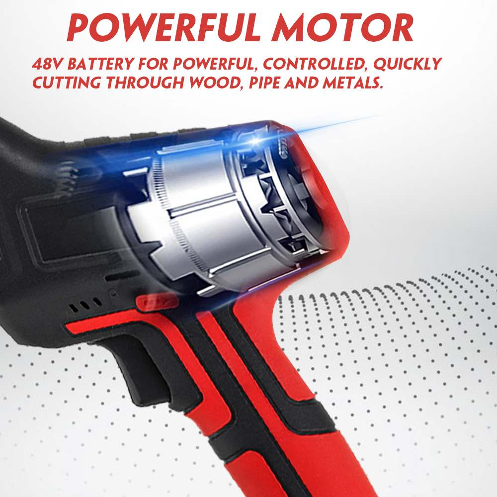 Compact size cordless reciprocating saw for easy handling