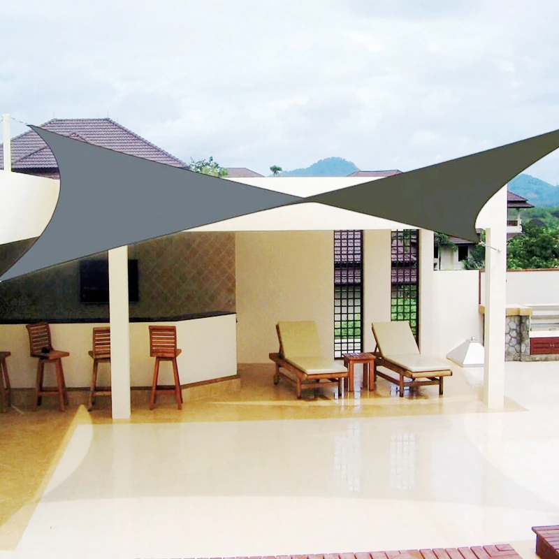 Sun Shade Sail folded for easy storage and transport