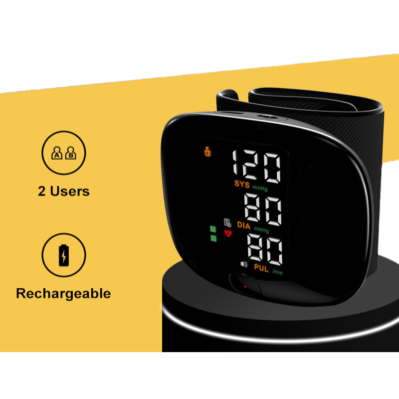Blood pressure monitor dual user memory display on screen