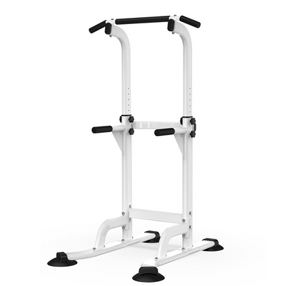 Close up of rubber coated handles on chin up pull up station