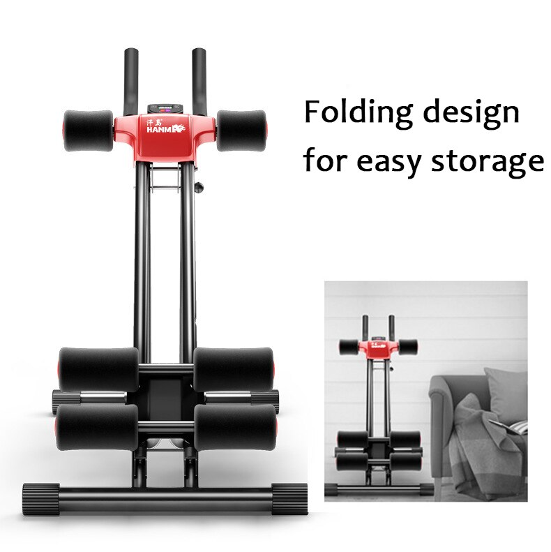 Abdominal trainer placed in home gym setting with black colour