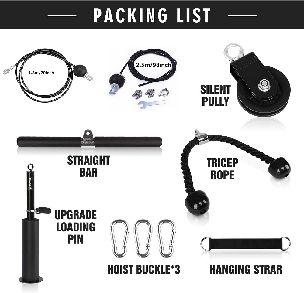 Fitness Lift Pulley System hanging strap for easy installation