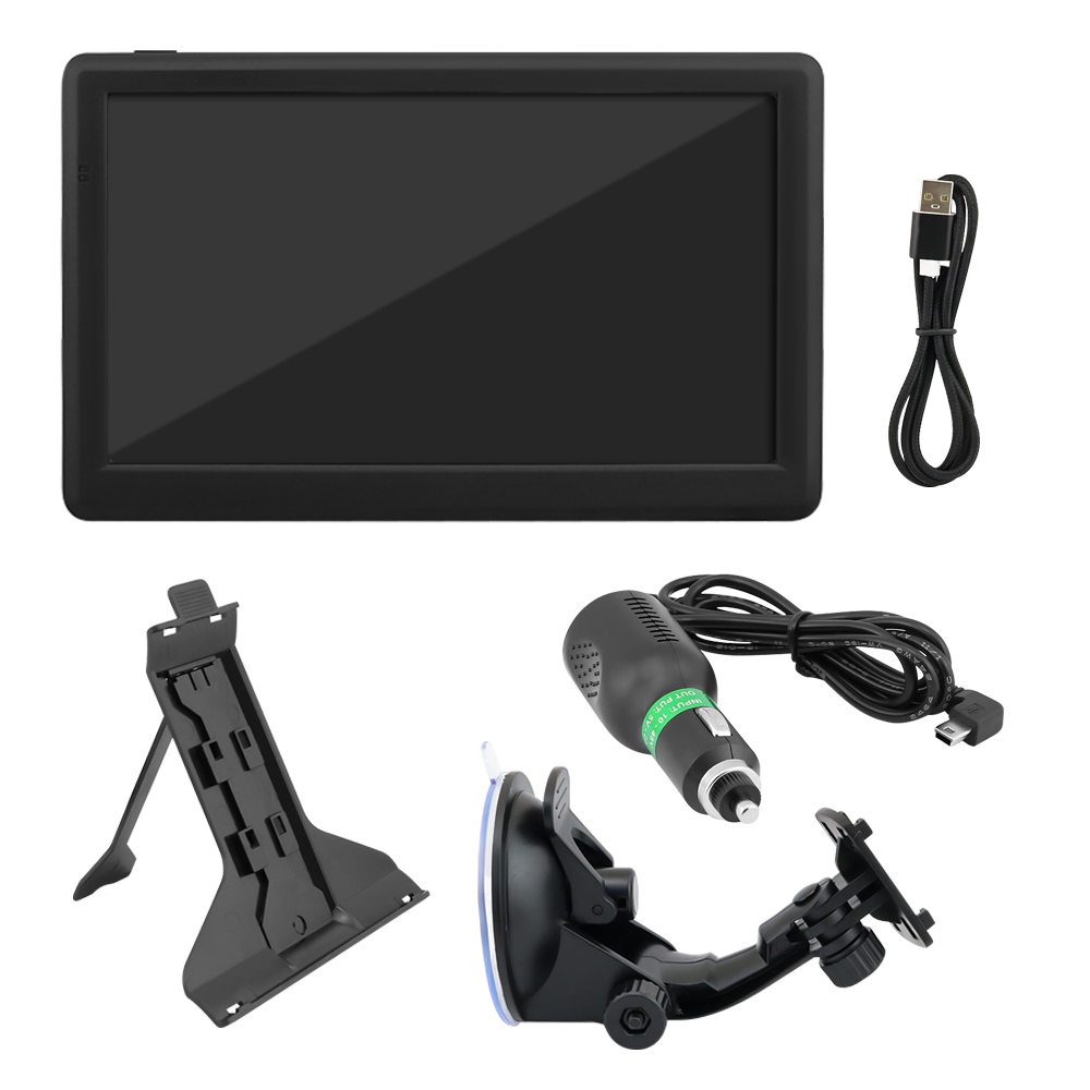 Car GPS Navigation connected to car USB charger in 12V socket