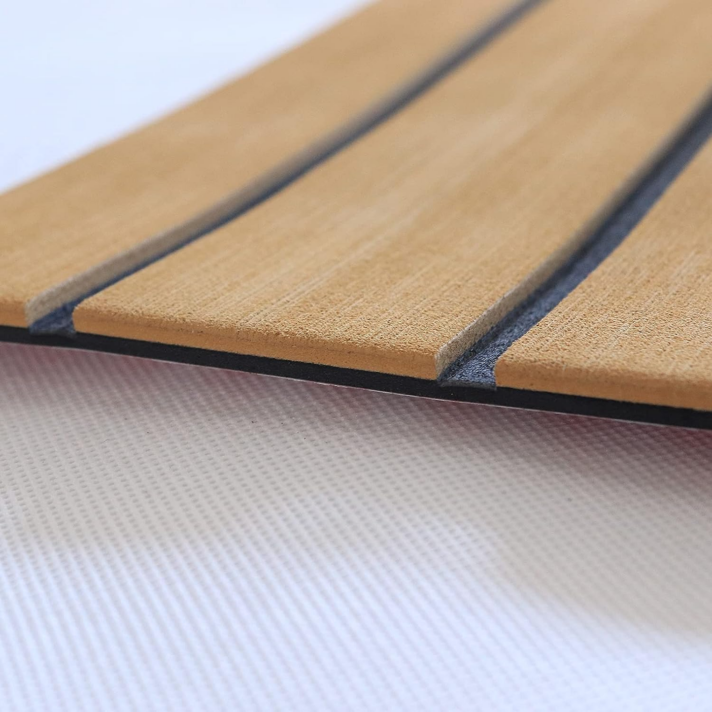 Side view of Marine Carpet Teak Boat Flooring Mat 6mm thickness