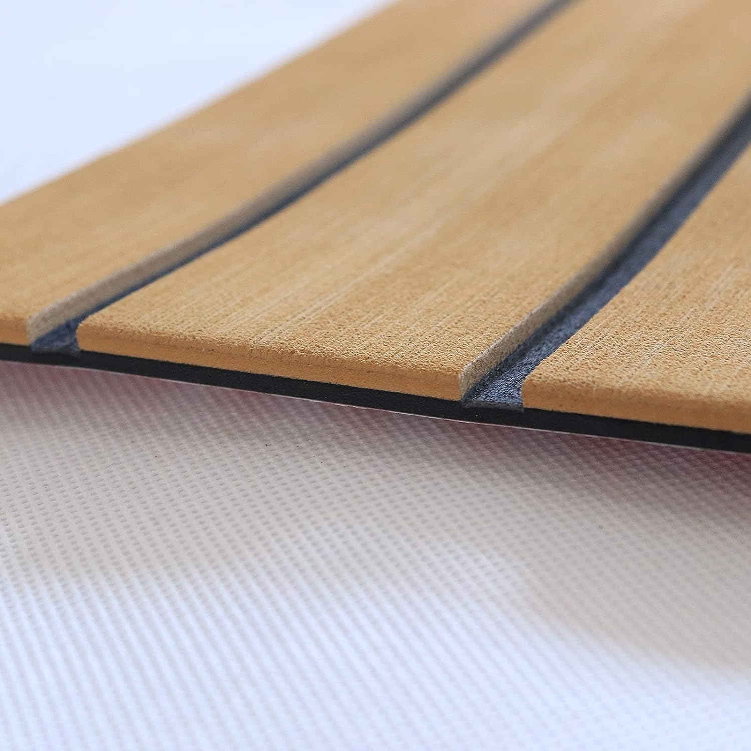 Side view of Marine Carpet Teak Boat Flooring Mat 6mm thickness