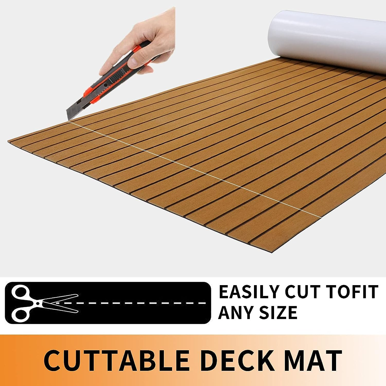 Marine Carpet Teak Boat Flooring Mat brushed and grooved surface detail