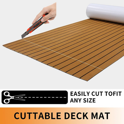 Marine Carpet Teak Boat Flooring Mat brushed and grooved surface detail