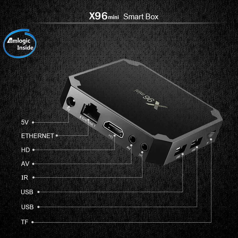 Close up of Android Smart TV Box remote control in black