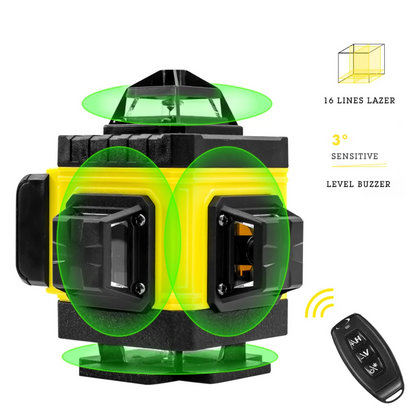 Top view of laser level with clear laser windows