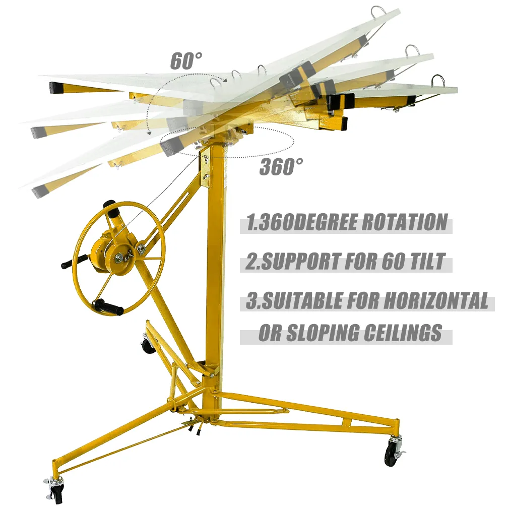Foldable drywall lifter showing compact storage position