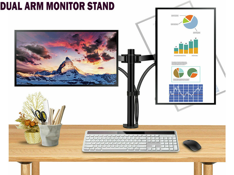 Dual Arm Monitor Mount Stand Bracket