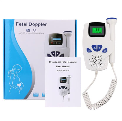 Side view of fetal Doppler with speaker and audio output