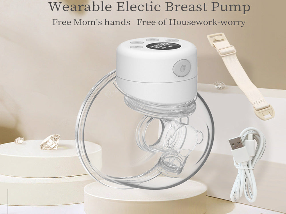 Electric breast pump demonstrating quiet operation in home setting