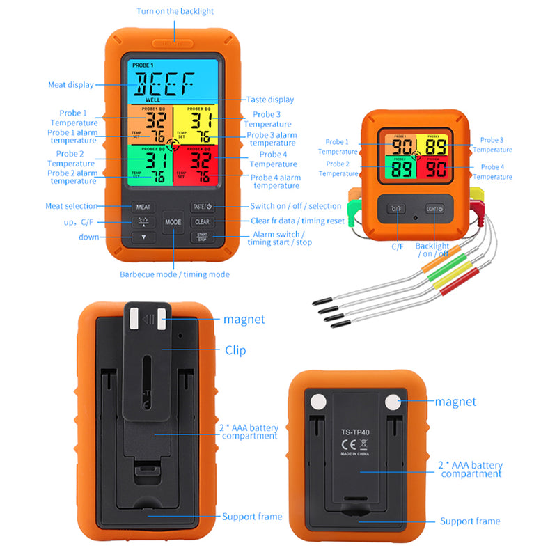 Meat Thermometer Instant-Read BBQ Rechargeable