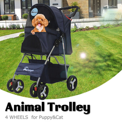 Pet stroller wheel size comparison front and rear