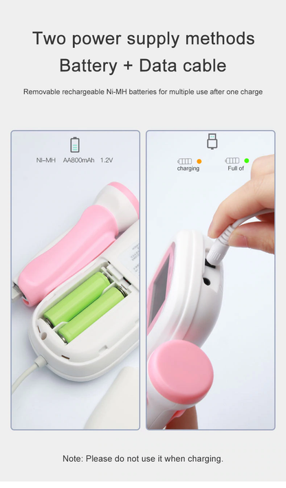 Fetal Doppler baby heartbeat monitor with dry battery compartment