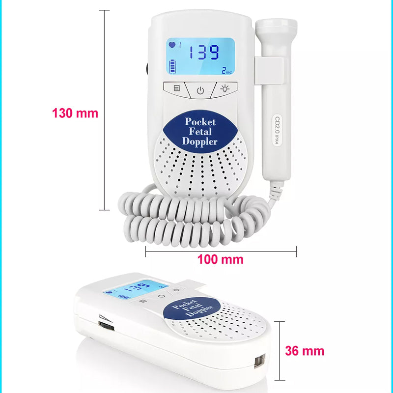 Fetal Doppler with headphone jack for private listening