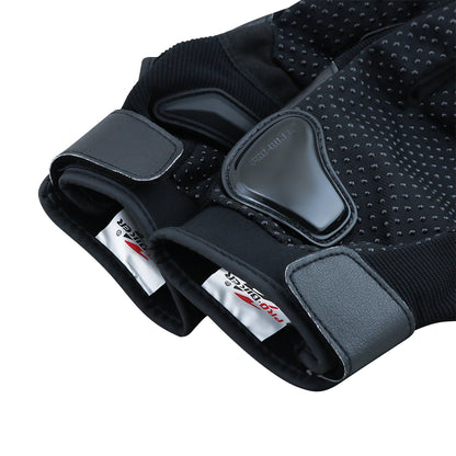Black motorbike gloves with thickened warm lining inside