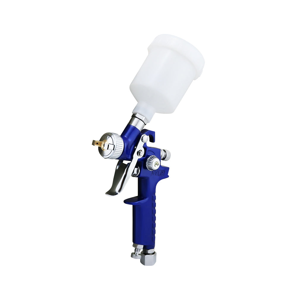 Paint spray gun with smooth surface treatment feature visible