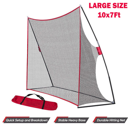 Side angle of golf practice net steel frame and fiberglass poles