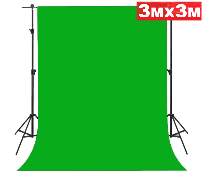 Chromakey Green Screen Backdrop 3m x 3m Muslin Background