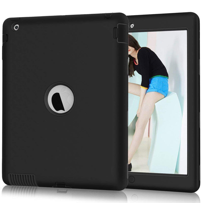 iPad 2/3/4 ShockProof Hybrid Case - Full Black