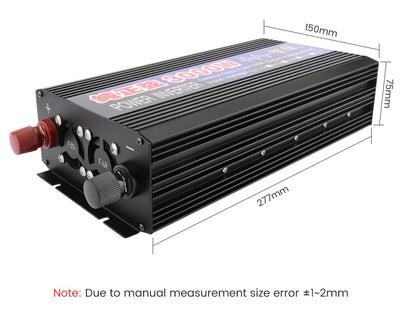 Pure Sine Wave Inverter 3000W 12V connected to a 12V lead-acid battery