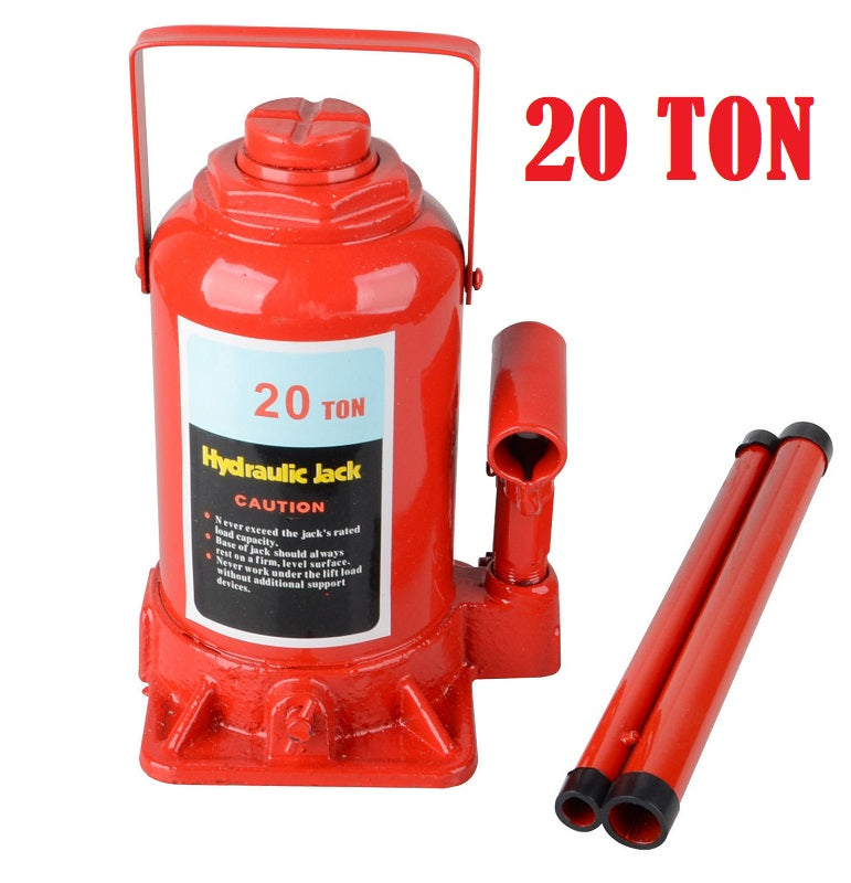 Close-up of hydraulic bottle jack 20 ton lifting screw