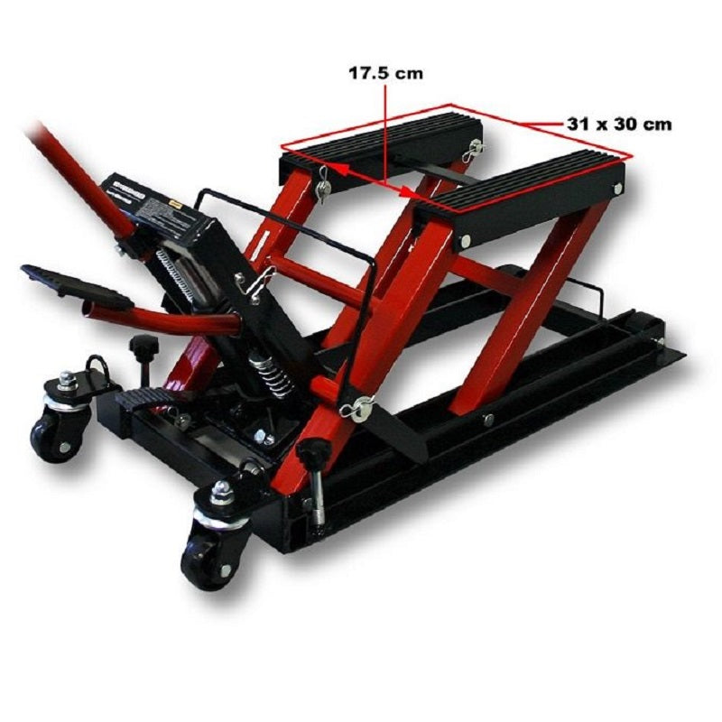 Handle attachment for easy control of motorcycle lifter jack