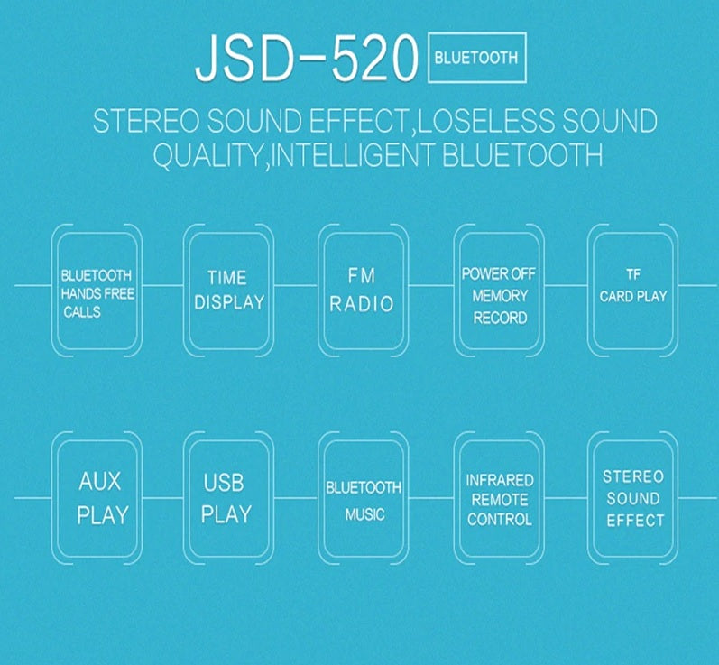 JSD-520 car stereo installed in a vehicle dashboard