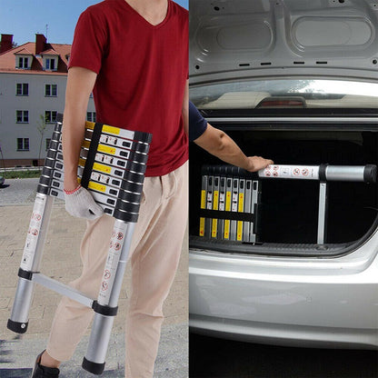 Rubber feet on telescopic ladder 32m protecting floor surfaces
