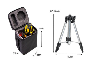 Laser level showing precise adjustment dial on body