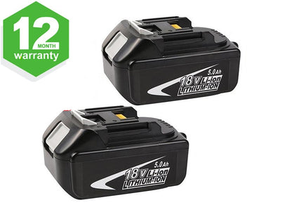 Close up of battery terminals on Makita replacement battery