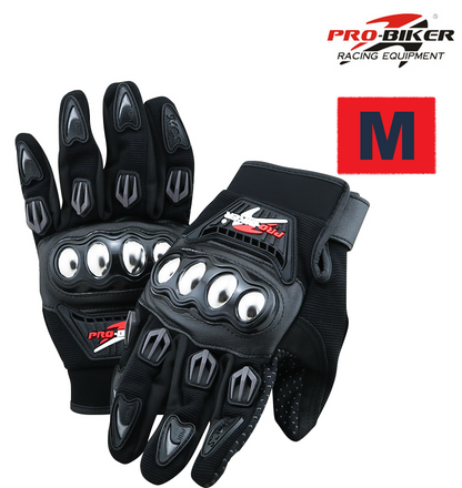 Side view of motorbike gloves with Velcro wrist adjustment