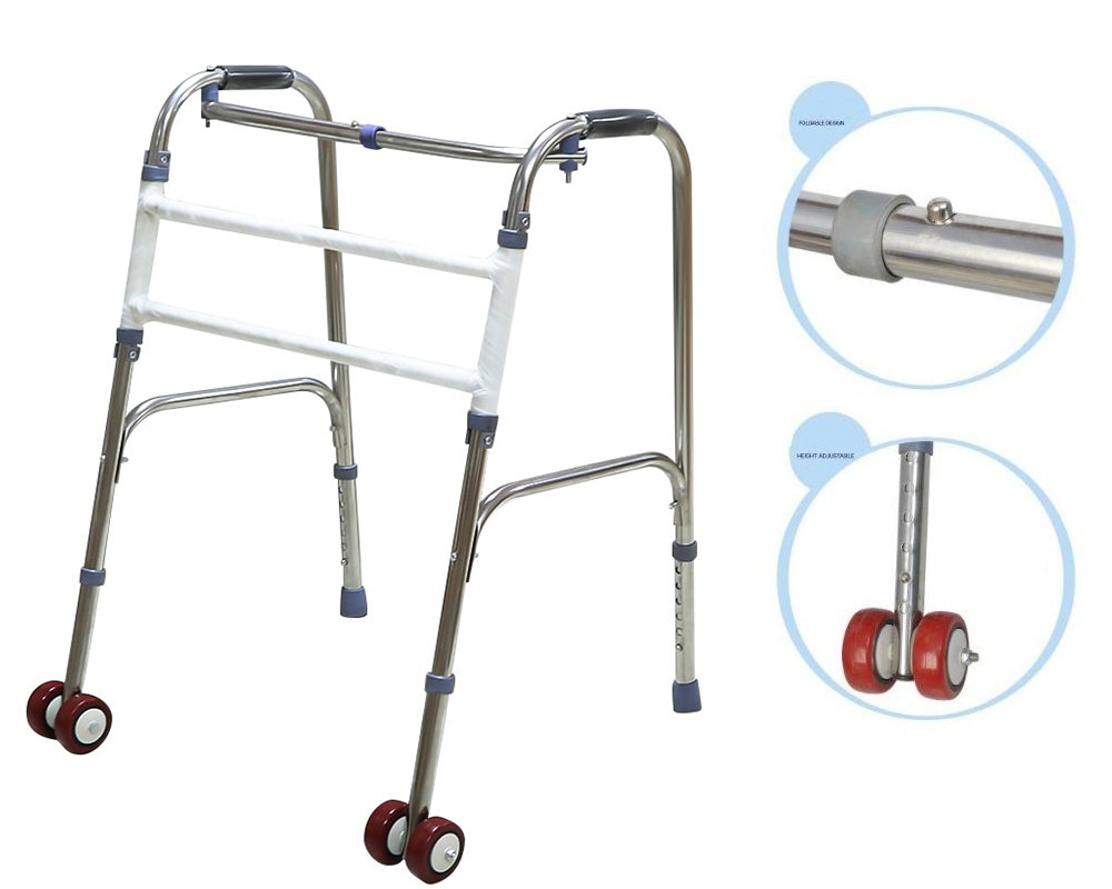 Close-up of polymer sponge grip on walking frame mobility walker