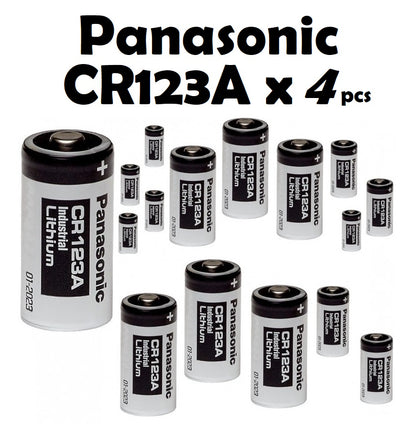 CR123A Panasonic battery used in a security camera setup