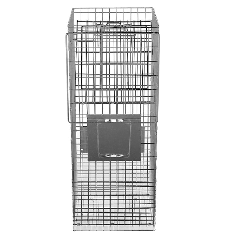 Folded possum trap large animal trap for easy storage and transport