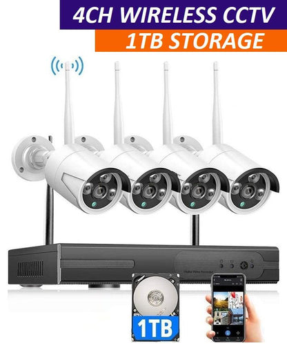 Wireless Security Camera system with 4 Cameras