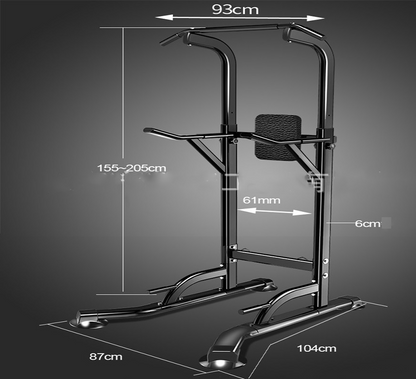 Detail of rubber handles on Power Tower home gym pull up station