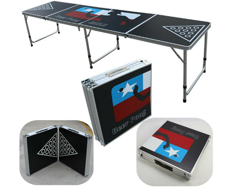 8' Beer Pong Table - Lightweight & Portable with Carrying Handles