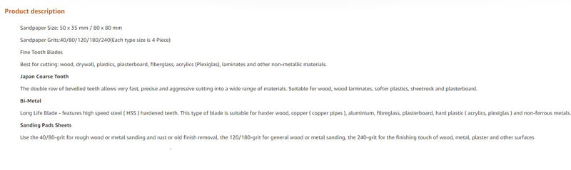 Multi Tool Oscillating Saw Blades