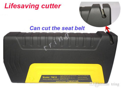 Top view of car jump starter highlighting compact size and ports