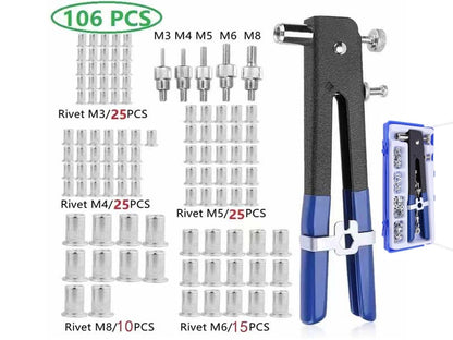 106pcs Rivet Nut Rivnut Tool Kit