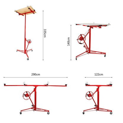 Drywall panel lifter lifting a plasterboard sheet